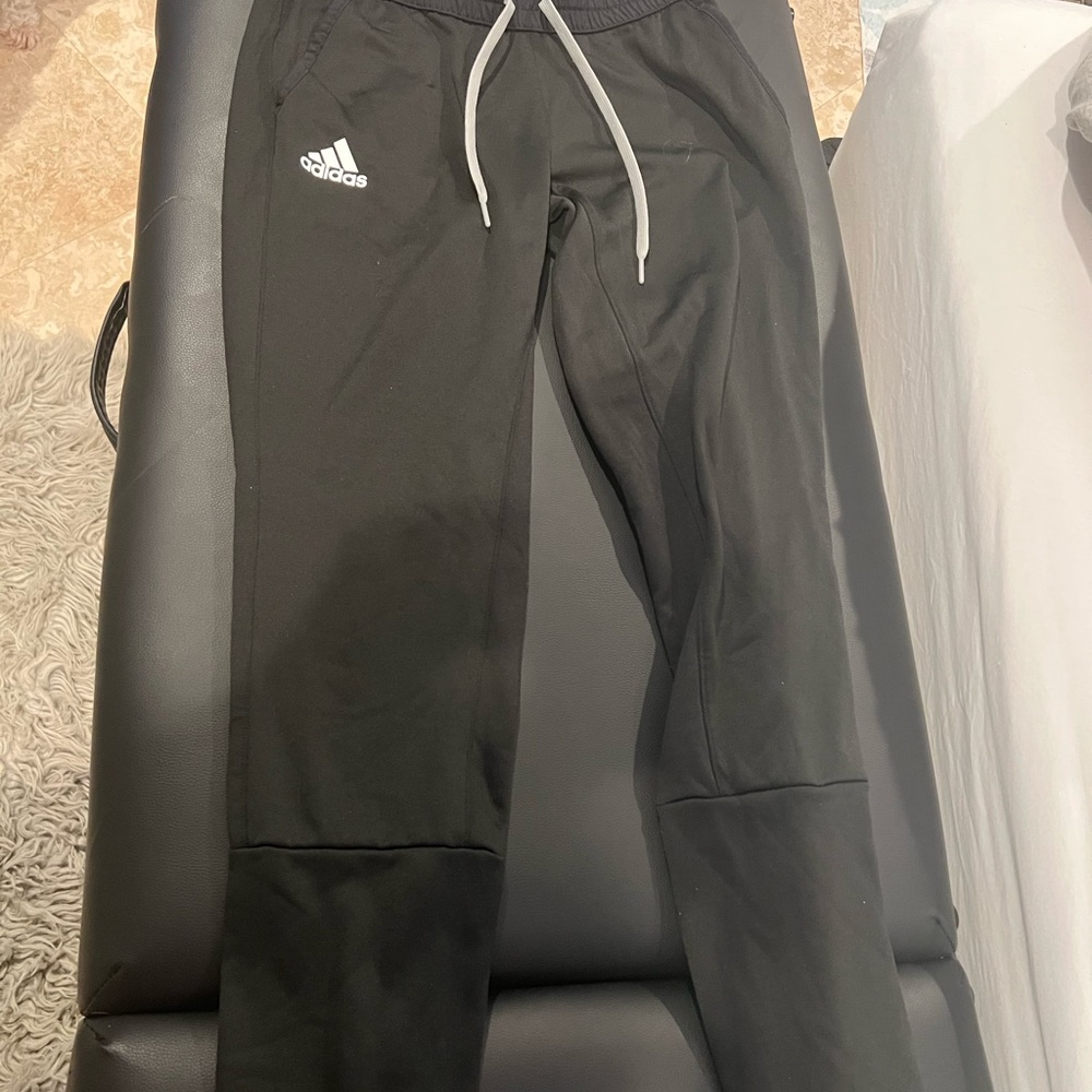 Adidas Black Sweatpants with Tapered Fit and Elastic Waistband